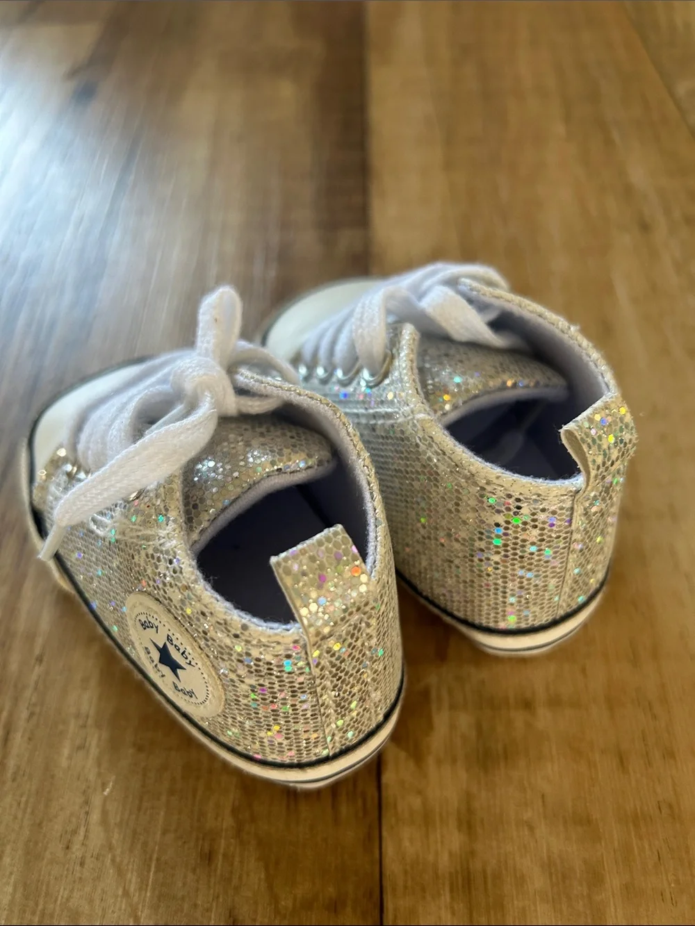 Baby Baby silver glitter sneakers-  size 1 (0-3 months)